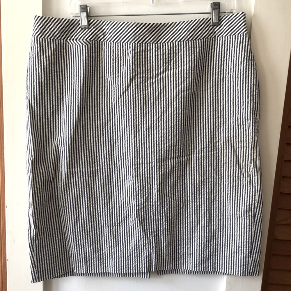 Seersucker Pencil Skirt
